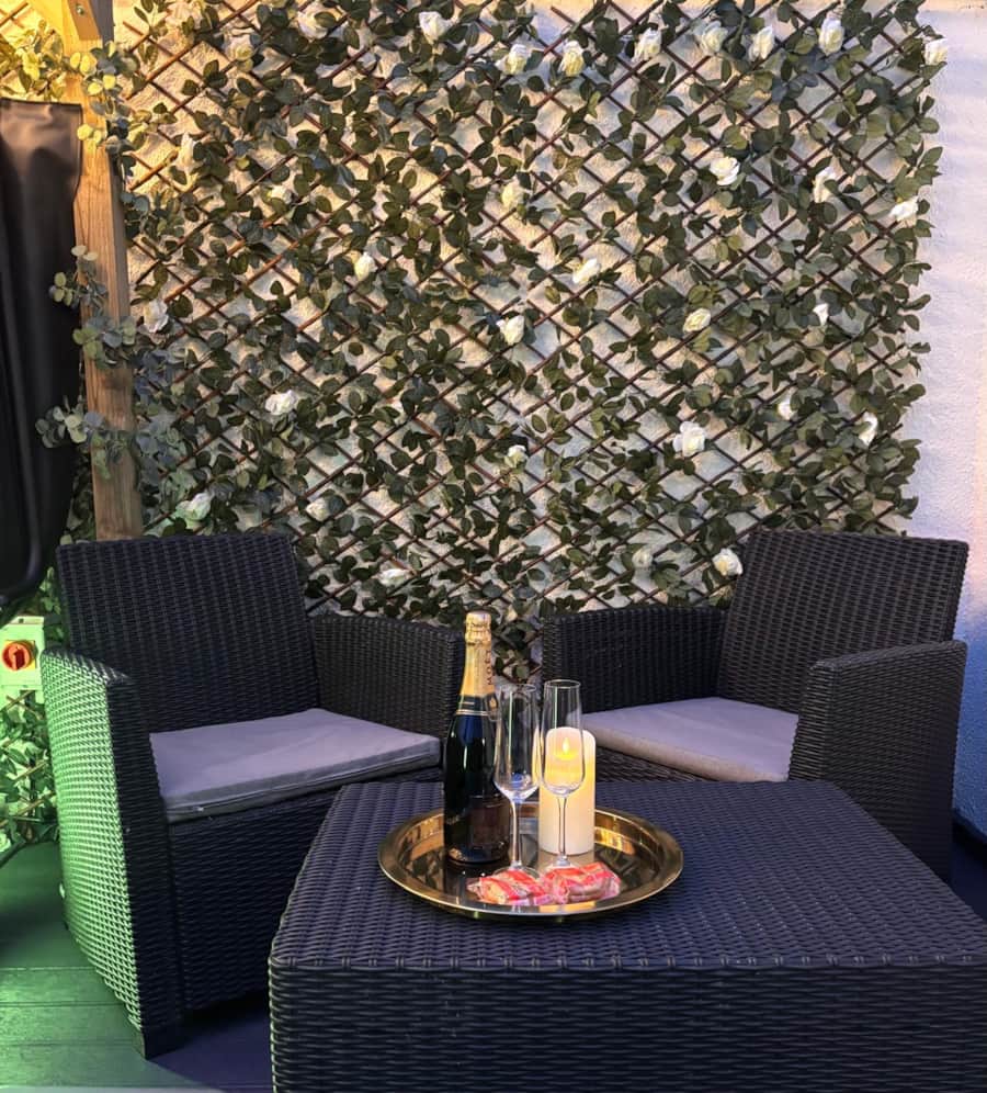 Private garden seating at Apartment 1