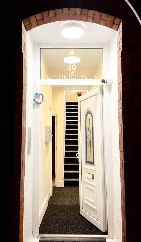Communal entrance to Lethbridge Villa 49
